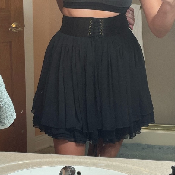 Studio Y Dresses & Skirts - Studio Y black gauze tier skirt w corset